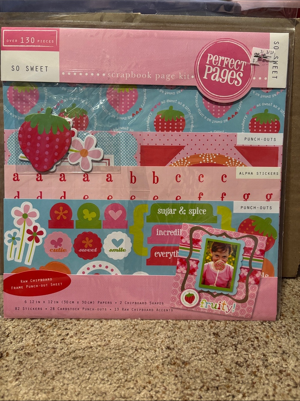 NEW "So Sweet" Scrapbook Page Kit - Pink & Blue